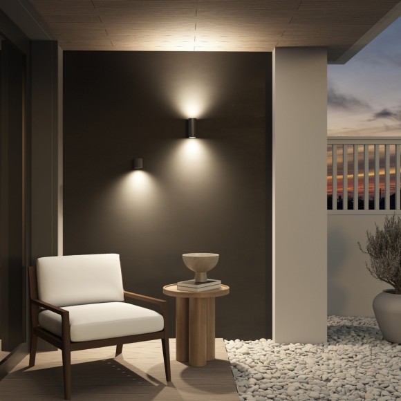 DK9791-BK Черный настенный уличный светильник Denkirs NARVIK IP44 2хGU10, черный, алюминий