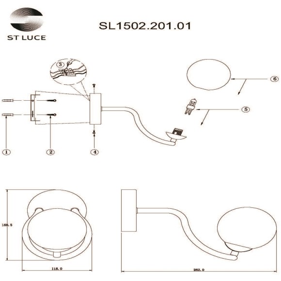 SL1502.201.01 Светильник настенный ST-Luce Золотистый/Янтарный G9 1*5W LEGATEZZA