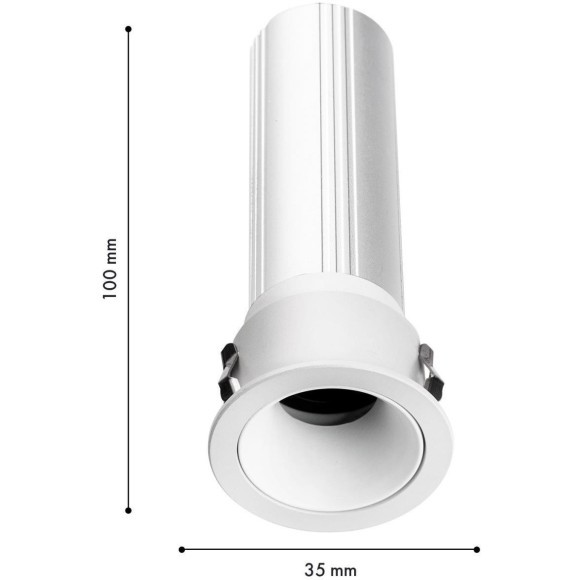 4786-1C Встраиваемый светодиодный светильник с доп. рамкой под штукатурку, белый, 6Вт 240Лм 3000;4000;6000K CRI90+ 15° IP20