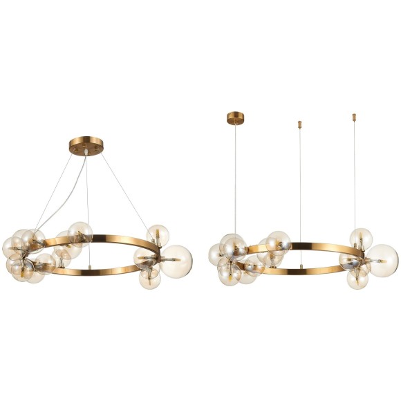 SL1165.303.15 Светильник подвесной ST-Luce Бронза/Коньячный G4 15*5W NECTON SL1165.303.15 Светильник подвесной ST-Luce Бронза/Коньячный G4 15*5W NECTON