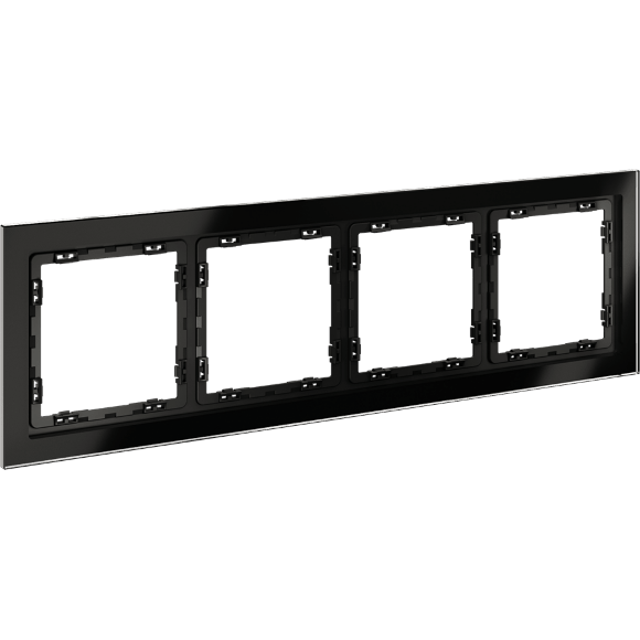 VLS110408 Рамка стеклянная для электрических изделий VOLTUM серии S70 на 4 поста черного цвета из стекла VLS110408 Рамка стеклянная для электрических изделий VOLTUM серии S70 на 4 поста черного цвета из стекла