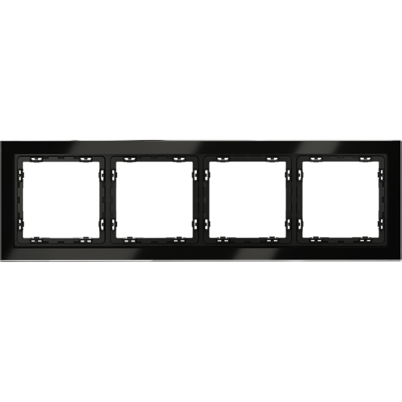 VLS110408 Рамка стеклянная для электрических изделий VOLTUM серии S70 на 4 поста черного цвета из стекла VLS110408 Рамка стеклянная для электрических изделий VOLTUM серии S70 на 4 поста черного цвета из стекла