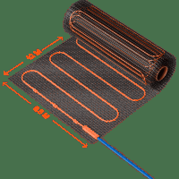 VLT01-200-6.0 Нагревательный мат (Теплый пол) длиной 12 метров и шириной полметра (0,5 метра) Voltum Т200 мощность 1200Вт 200Вт/м², двужильный экранированный кабель, клеевая сетка, укладка в плиточный клей/стяжку, гарантия 25 лет