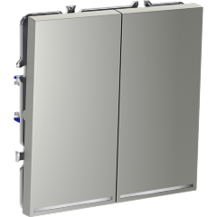 VLS020205 Выключатель встраиваемый с подсветкой двухклавишный стального цвета 10А (2200 Ватт) VOLTUM S70 (сталь) VLS020205 Выключатель встраиваемый с подсветкой двухклавишный стального цвета 10А (2200 Ватт) VOLTUM S70 (сталь)