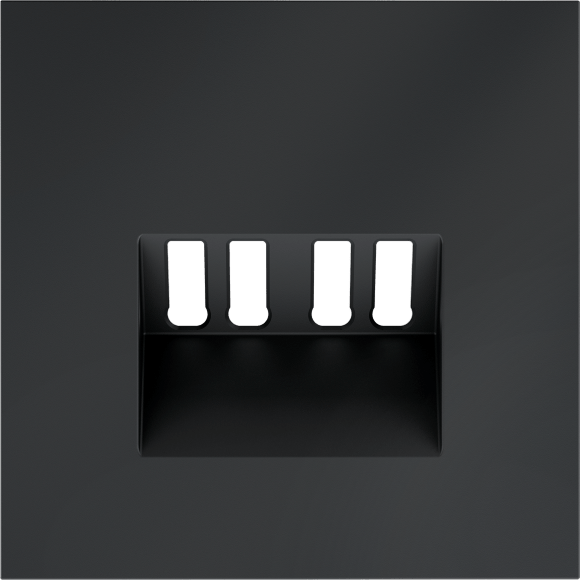 VLS001507 Накладка для розетки акустической 4-местной для подключения звуковоспроизводящих устройств (для проводов сечением 0,5 — 4 ММ²) графитового цвета VOLTUM S70 (графит)