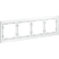 VLS110402 Рамка стеклянная для электрических изделий VOLTUM серии S70 на 4 поста матового белого цвета из стекла