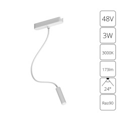A1162PL-1WH Трековый магнитный светодиодный светильник Arte Lamp Rapid 48V CRI90+ 3000К 173Лм 24° 3Вт