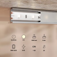 Maytoni 201178 Cветодиодная лента 5 метров, ширина 8мм серия BASE SMD2835 24V 9,6Вт/м 1000Лм/м 4000К IP20 CRI80 120° кратность резки 50мм, раб. температура -30...+60°С