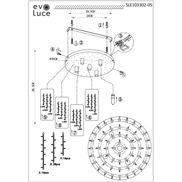SLE103302-05 Светильник потолочный Хром/Прозрачный G9 5*3W LUCCHIO