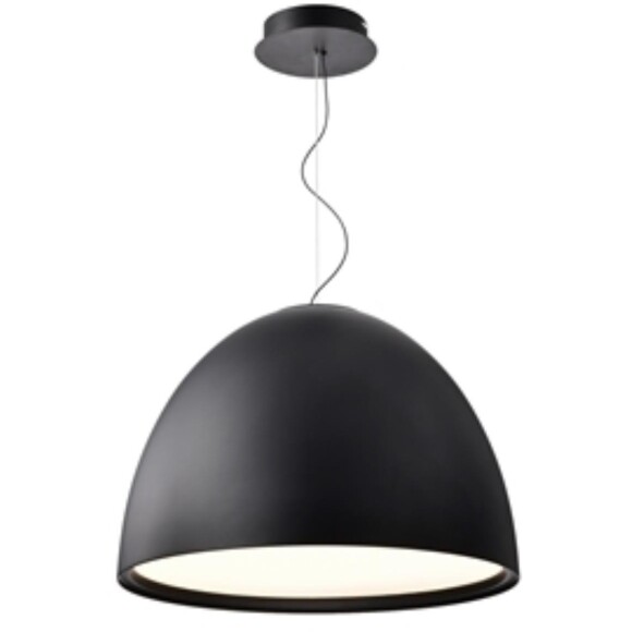Favourite Halva 4812-6P Современный подвесной светодиодный светильник в стиле минимализм, черный матовый плафон полусфера диаметром 60 см, матовый акриловый рассеиватель, LED 50Вт 3000K 4191Лм CRI90 120° IP20 220В
