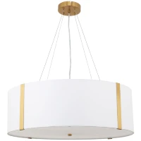 Arte Lamp Dream A4110SP-6PB Подвесная современная люстра с абажуром диаметром 65 см, плафон белый текстиль, медный металл, лампы E14 6шт до 40Вт IP20 220В, макс. высота 100см