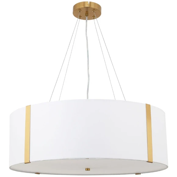 Arte Lamp Dream A4110SP-6PB Подвесная современная люстра с абажуром диаметром 65 см, плафон белый текстиль, медный металл, лампы E14 6шт до 40Вт IP20 220В, макс. высота 100см