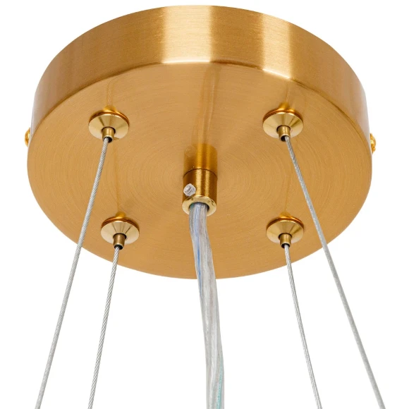 Arte Lamp Dream A4110SP-6PB Подвесная современная люстра с абажуром диаметром 65 см, плафон белый текстиль, медный металл, лампы E14 6шт до 40Вт IP20 220В, макс. высота 100см