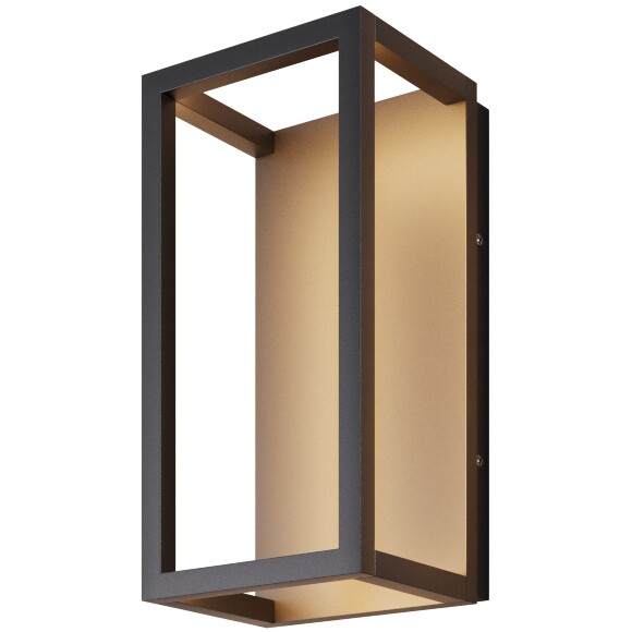 Maytoni Frame O527WL-L12B3K Уличный настенный фасадный светодиодный светильник-бра высотой 25 см, металл черный алюминий, современный дизайн "свет на стену",  LED 12W 3000K 750Лм CRI80 IP65 220В