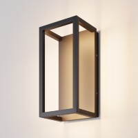 Maytoni Frame O527WL-L12B3K Уличный настенный фасадный светодиодный светильник-бра высотой 25 см, металл черный алюминий, современный дизайн "свет на стену",  LED 12W 3000K 750Лм CRI80 IP65 220В