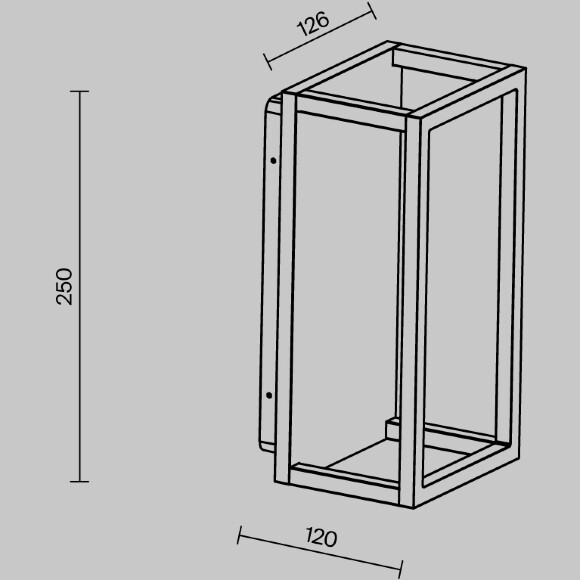 Maytoni Frame O527WL-L12B3K Уличный настенный фасадный светодиодный светильник-бра высотой 25 см, металл черный алюминий, современный дизайн "свет на стену",  LED 12W 3000K 750Лм CRI80 IP65 220В