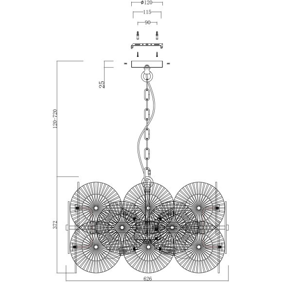 Подвесной светильник Maytoni MOD007PL-08G