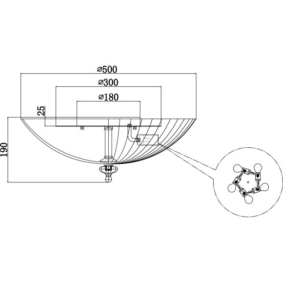 Настенно-потолочный светильник Maytoni C809CL-05CH Bonnet под лампы 5xE14 60W