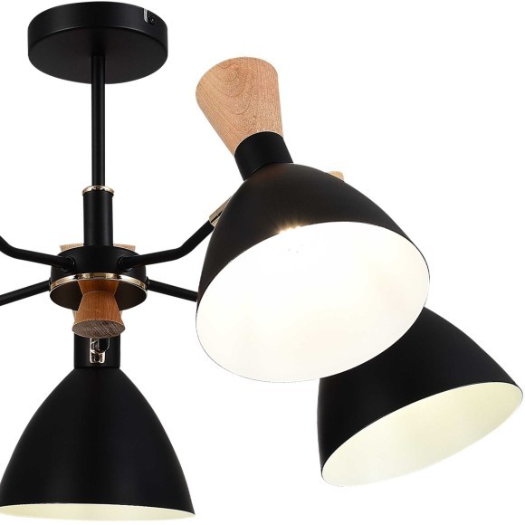 SLE1256-402-05 Светильник потолочный Черный/Черный, Светлое дерево, Золотистый E14 5*40W VISTA