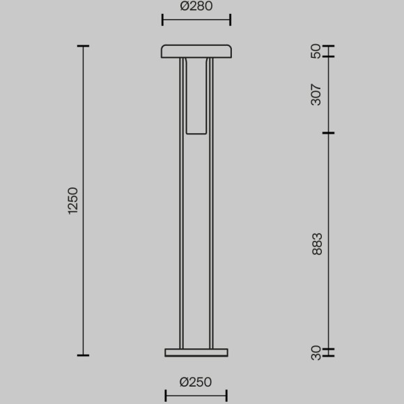 Напольный светильник (торшер) с дымчатым стеклянным плафоном Maytoni MOD463FL-L24B3K