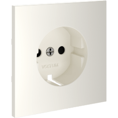VLS000713 Накладка для розетки с заземлением и защитными шторками бежевого цвета VOLTUM S70 (хлопок)