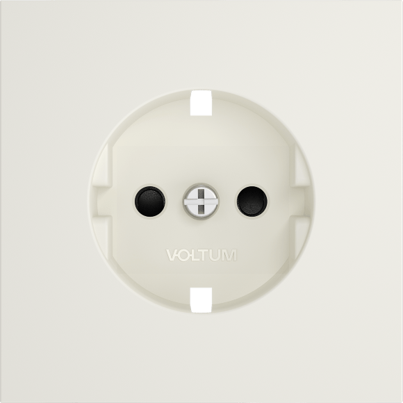 VLS000713 Накладка для розетки с заземлением и защитными шторками бежевого цвета VOLTUM S70 (хлопок)