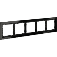 VLS110508 Рамка стеклянная для электрических изделий VOLTUM серии S70 на 5 постов черного цвета из стекла