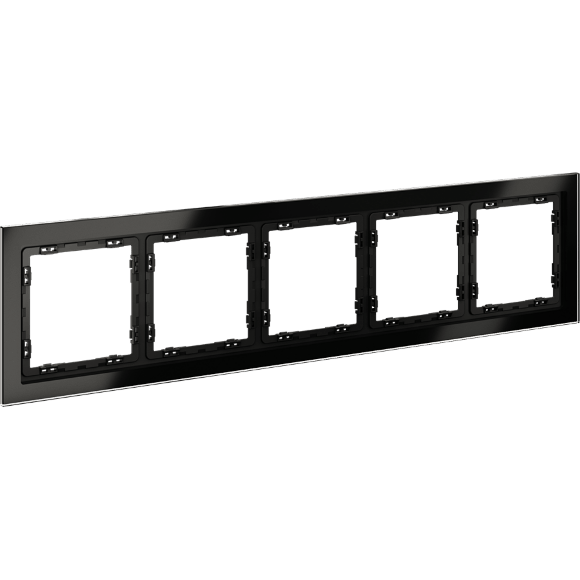 VLS110508 Рамка стеклянная для электрических изделий VOLTUM серии S70 на 5 постов черного цвета из стекла