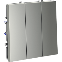 VLS030105 Выключатель встраиваемый трехклавишный стального цвета 10А (2200 Ватт) VOLTUM S70 (сталь)