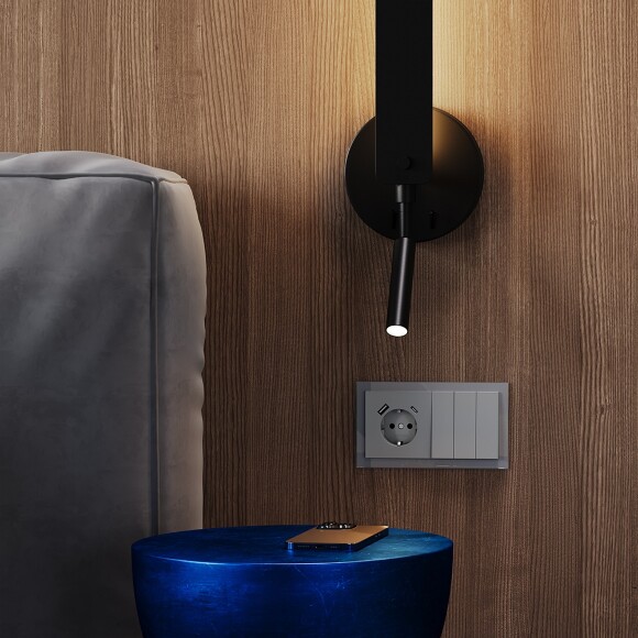 VLS030105 Выключатель встраиваемый трехклавишный стального цвета 10А (2200 Ватт) VOLTUM S70 (сталь)