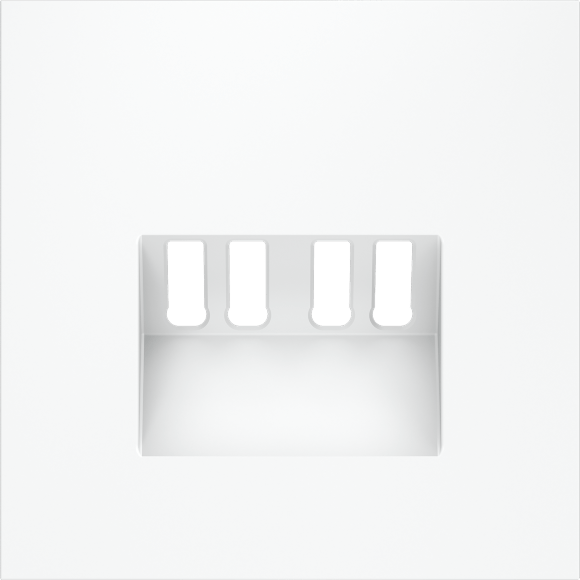 VLS001502 Накладка для розетки акустической 4-местной для подключения звуковоспроизводящих устройств (для проводов сечением 0,5 — 4 ММ²) белого матового цвета VOLTUM S70 (белый матовый)