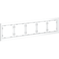 VLS110502 Рамка стеклянная для электрических изделий VOLTUM серии S70 на 5 постов белого матового цвета из стекла