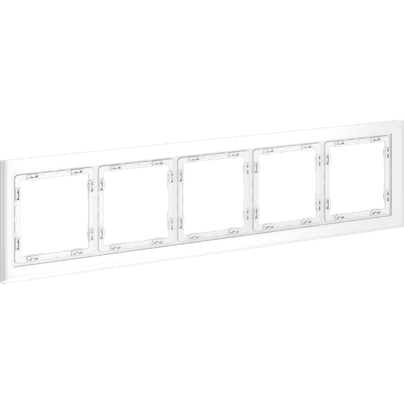 VLS110502 Рамка стеклянная для электрических изделий VOLTUM серии S70 на 5 постов белого матового цвета из стекла VLS110502 Рамка стеклянная для электрических изделий VOLTUM серии S70 на 5 постов белого матового цвета из стекла