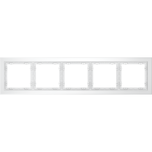 VLS110502 Рамка стеклянная для электрических изделий VOLTUM серии S70 на 5 постов белого матового цвета из стекла VLS110502 Рамка стеклянная для электрических изделий VOLTUM серии S70 на 5 постов белого матового цвета из стекла