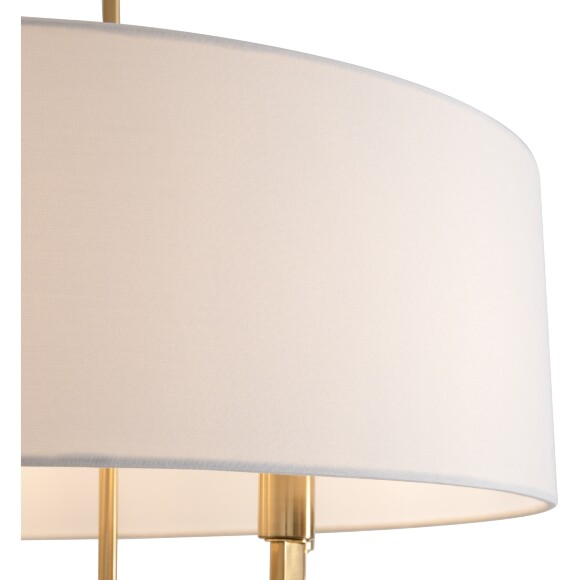 Люстра Freya Arricci FR2059PL-05BS, основание латунь, тканевый белый абажур 62см, подвесной светильник на 5 ламп E14, классика Люстра Freya Arricci FR2059PL-05BS, основание латунь, тканевый белый абажур 62см, подвесной светильник на 5 ламп E14, классика