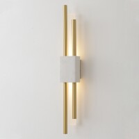 Crystal Lux CARTA AP6W LED WHITE/BRASS 0343/401 Бра настенное светодиодное, плафон белый+латунь, вертикальное дизайнерское LED 6Вт 3000K 480Лм CRI90 220V, для спальни и коридора