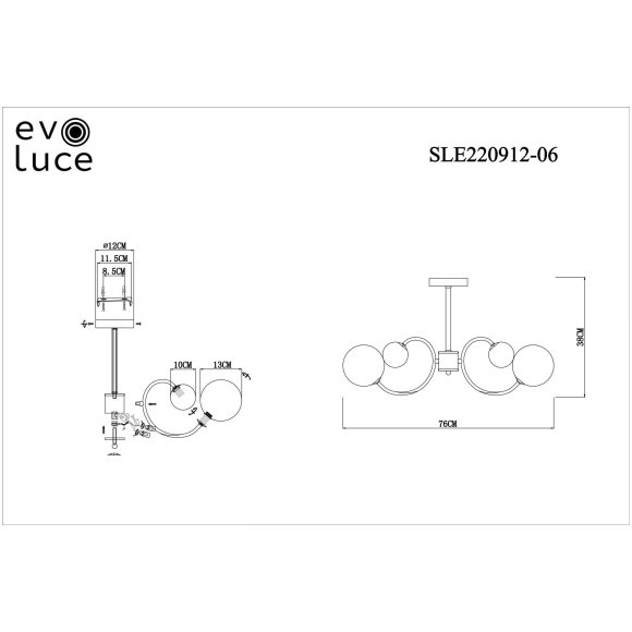 SLE220912-06 Светильник потолочный Хром/Белый, Дымчатый G9 6*5W FORMAE
