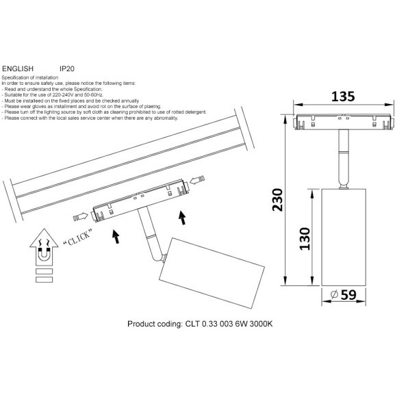 CLT 0.33 003 12W BL 3000K Трековый магнитный светодиодный светильник Crystallux Space 48V CRI90+ 3000К 980Лм 24° 12W CLT 0.33 003 12W BL 3000K Трековый магнитный светодиодный светильник Crystallux Space 48V CRI90+ 3000К 980Лм 24° 12W