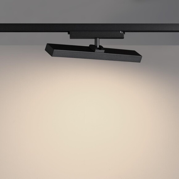 Novotech STRATUS 359778 Черный однофазный трехжильный трековый светодиодный светильник, линейный 30см, поворотный, CCT перекл. цветовой температуры, LED 18Вт 1080Лм 2700;3200;4000К CRI90 105° IP20 220В, коэф. пульсации < 1%