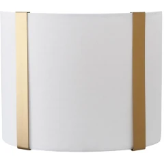 Arte Lamp Dream A4110AP-2PB Настенный светильник, бра, классического стиля с абажуром шириной 25 см, плафон белый текстиль, медный металл, лампы E14 2шт до 40Вт IP20 220В, без выключателя на корпусе