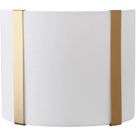 Arte Lamp Dream A4110AP-2PB Настенный светильник, бра, классического стиля с абажуром шириной 25 см, плафон белый текстиль, медный металл, лампы E14 2шт до 40Вт IP20 220В, без выключателя на корпусе