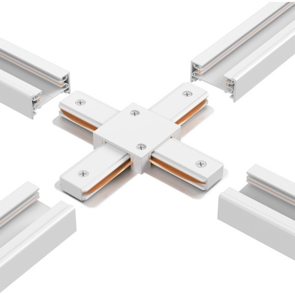 Х-образный соединитель для накладных однофазных шинопроводов Crystal Lux CLT 0.211 09 WH