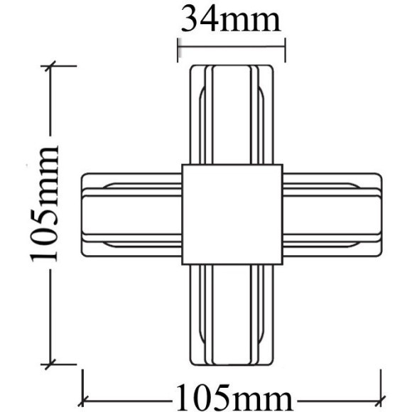 Х-образный соединитель для накладных однофазных шинопроводов Crystal Lux CLT 0.211 09 WH
