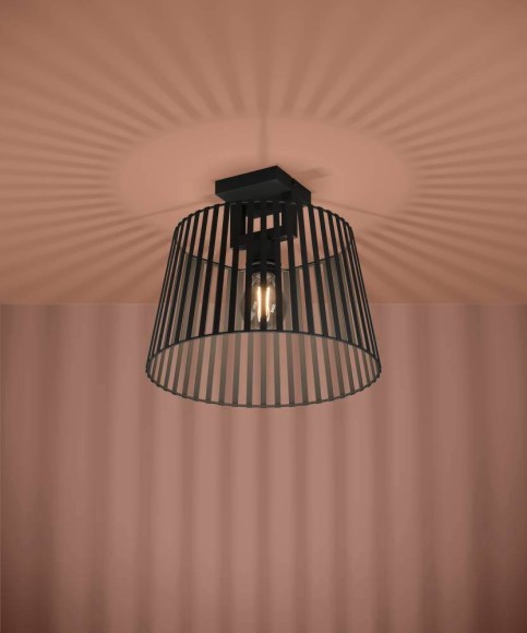 390001 EGLO BOGOTA Потолочный светильник с 1 лампой E27, 40Вт, черный металл