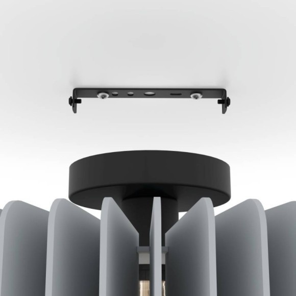 900832 Потолочный светильник PALOMBAIA, 1X40W (E27), H175, ?500, сталь, черный / дерево, серый