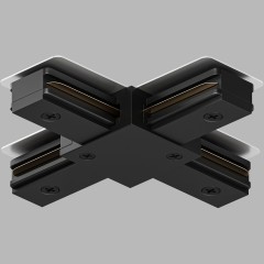 Х-образный соединитель для накладных однофазных шинопроводов Denkirs TR1104-BK Х-образный соединитель для накладных однофазных шинопроводов Denkirs TR1104-BK