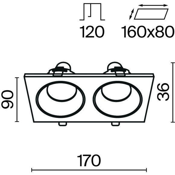 Встраиваемый светильник Technical DL033-2-02B