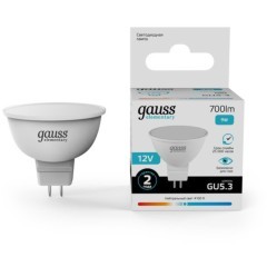 Светодиодная лампа Gauss 11529 9W 700Lm 4100K 120° RA85 GU5.3 Светодиодная лампа Gauss 11529 9W 700Lm 4100K 120° RA85 GU5.3