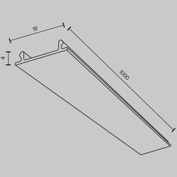 Maytoni Unity TRA001DO-1W Декоративная белая заглушки лицевой части для однофазного двужильного или трехфазного шинопровода, длина 1м, пластик