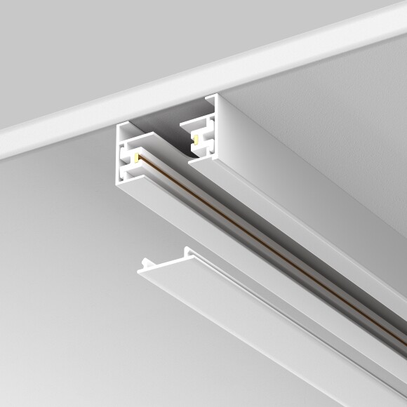 Maytoni Unity TRA001DO-1W Декоративная белая заглушки лицевой части для однофазного двужильного или трехфазного шинопровода, длина 1м, пластик